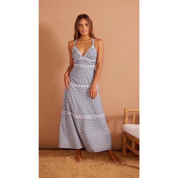 MINKPINK Women's Verano Midi Dress Purple Print Size XS - Picture 1 of 10